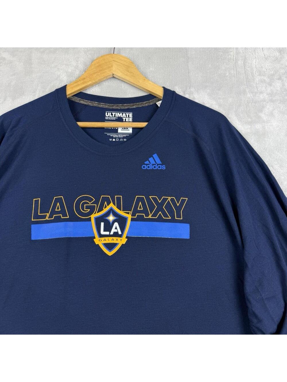 Adidas LA Galaxy Long Sleeve Performance Shirt Mens 2XL MLS Soccer Blue Fan NWTT